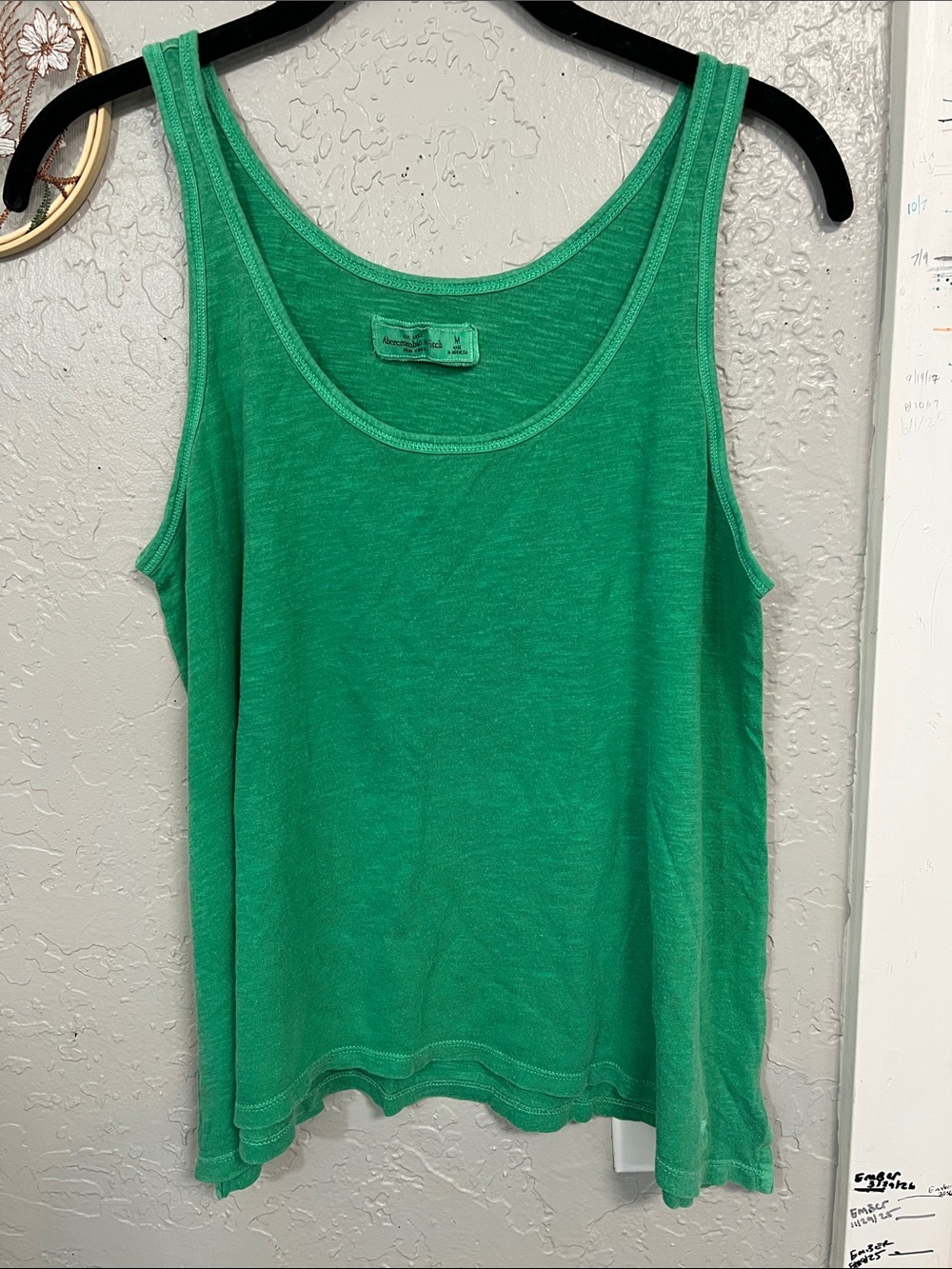 VINTAGE Y2K ABERCROMBIE & FITCH GREEN EMBROIDERED MOOSE SLEEVELESS TOP MED